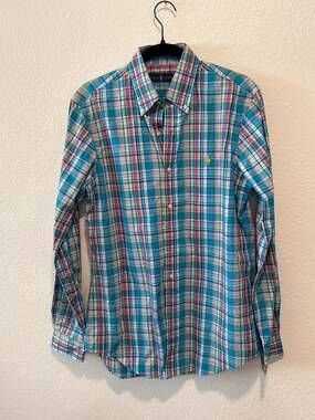 Ralph Lauren Multi-Color Plaid Button Down Long Sleeve Shirt Size S